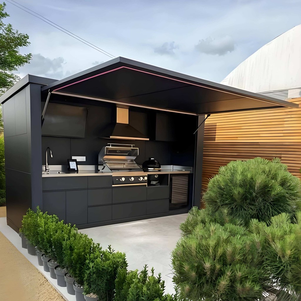 Villa luxury residential outdoor kitchen cabinet solution