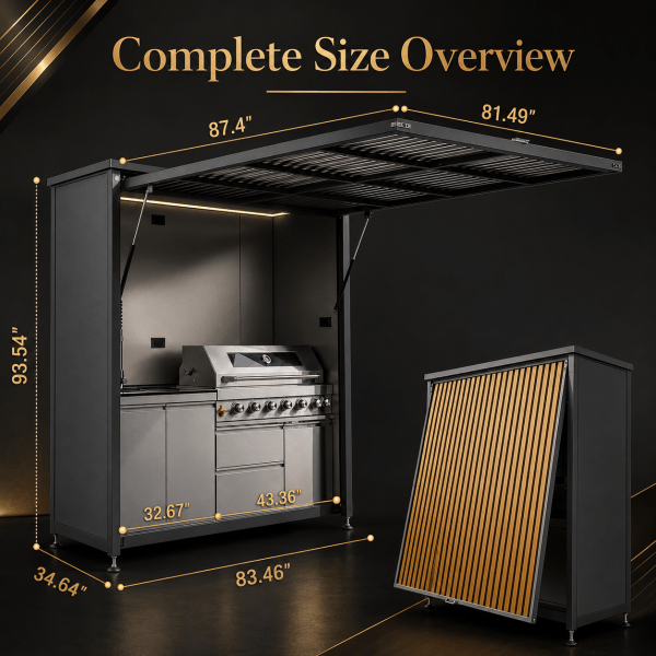 OKC-003 Outdoor Kitchen Cabinet with Covered BBQ Grill