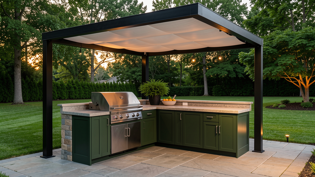 covered-bbq-grill-cabinet-green