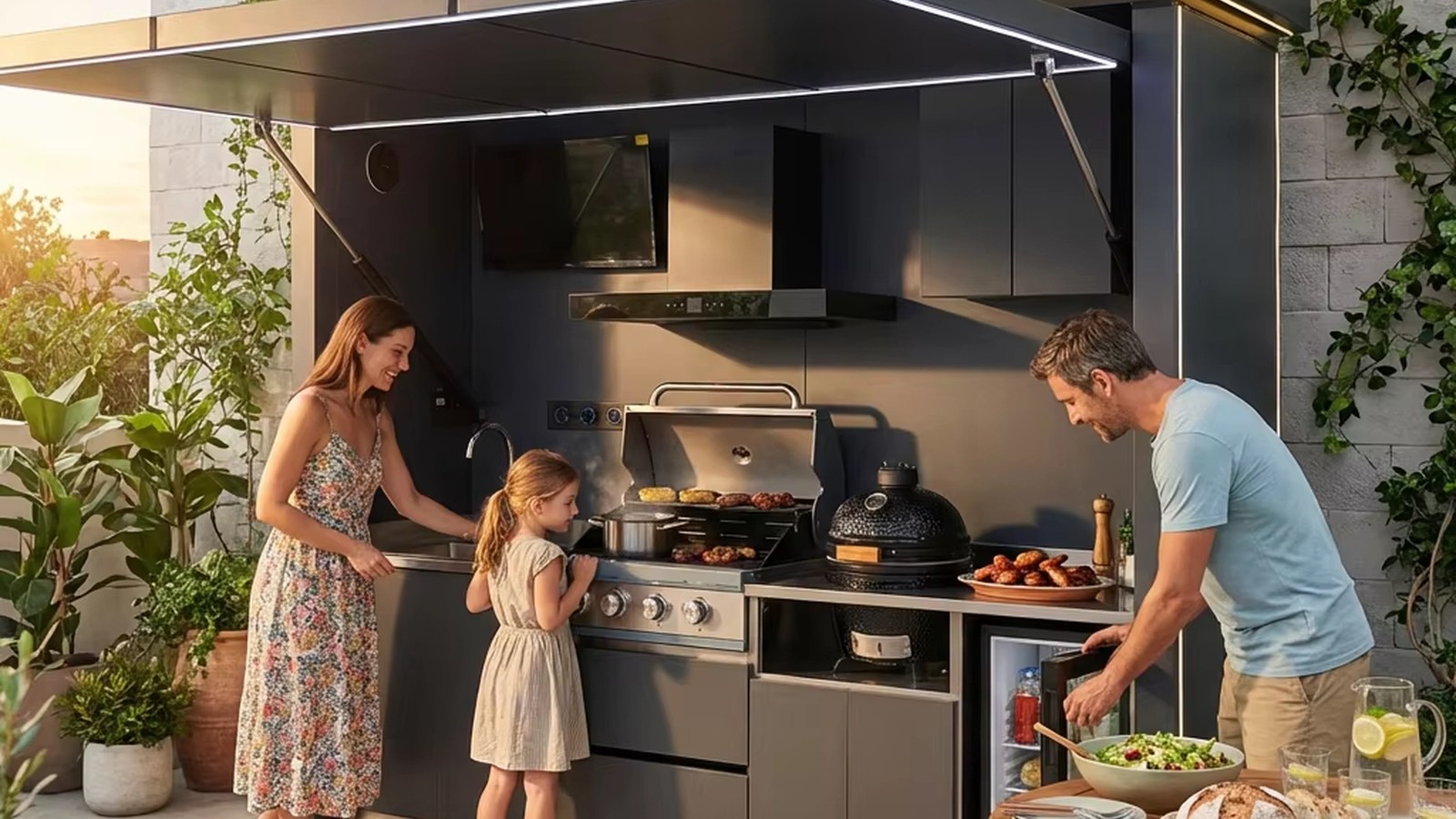 Outdoor kitchen cabinet scene for project solution